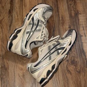 Asics Beige and Black Women's Athletic Shoes